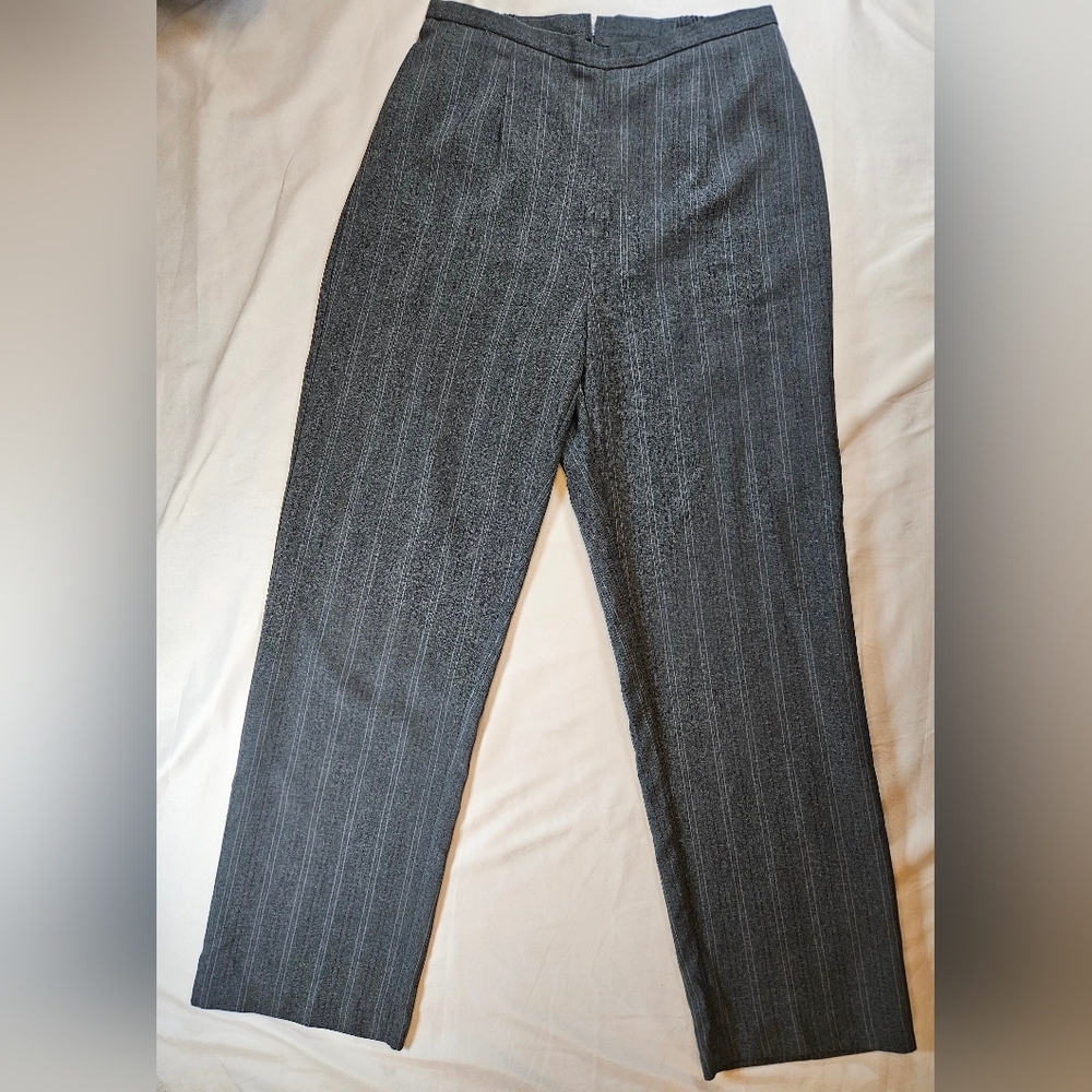 Unbranded Womens Gray & Purple Striped Lightweight Straight Leg Pants Size 10